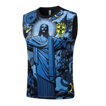 Alternative view of Debardeur Short Bresil 2024 2025 Bleu Motif