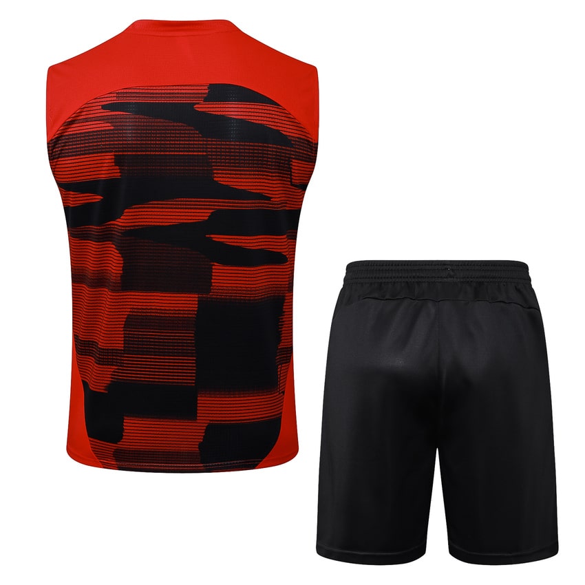 Debardeur Short Milan AC 2024 2025 Rouge Noir – Image 4