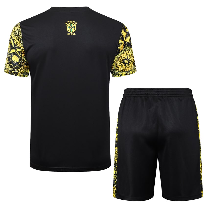Ensemble Maillot Short Bresil 2024 2025 Jaune Motif – Image 4