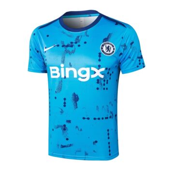 Alternative view of Ensemble Maillot Short Chelsea 2024 2025 Bleu Ciel