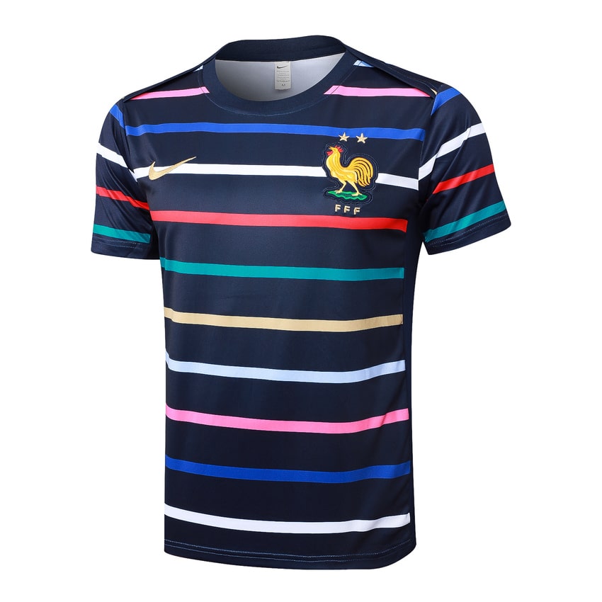 Ensemble Maillot Short Equipe de France 2024 2025 Bleu Motif – Image 2