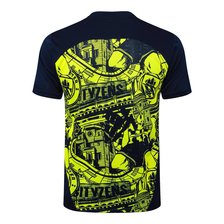 Ensemble Maillot Short Manchester City 2024 2025 Jaune Noir – Image 3