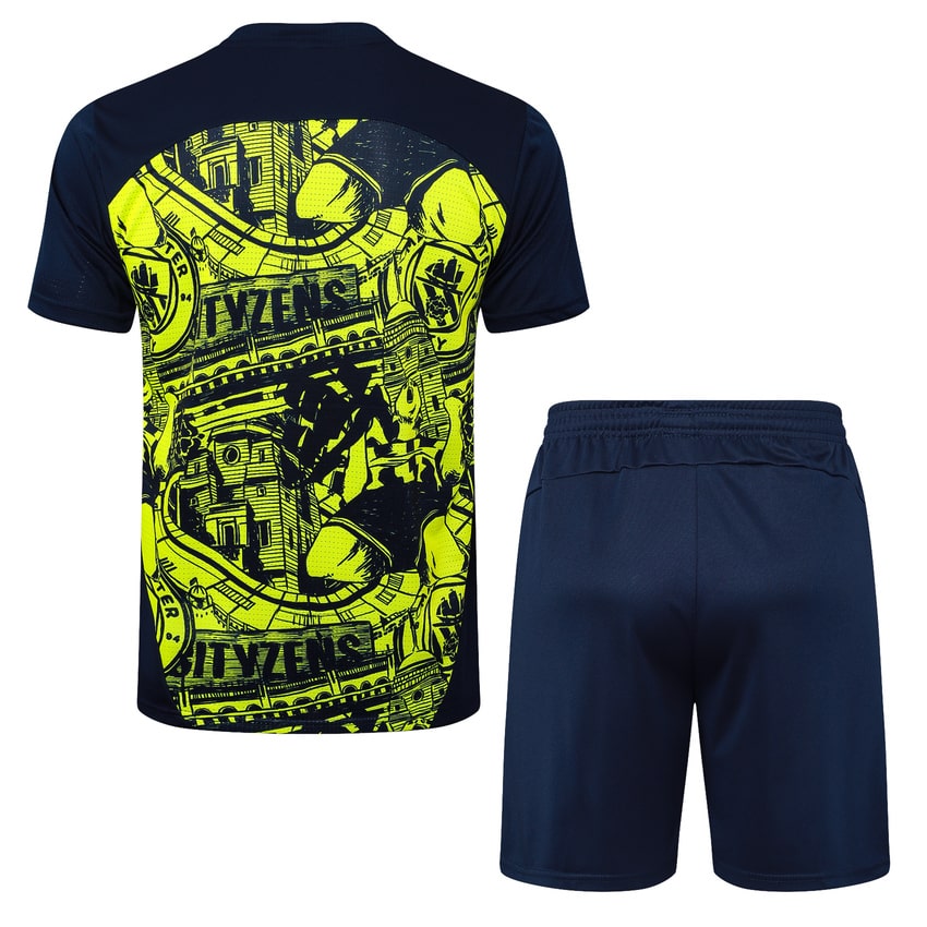 Ensemble Maillot Short Manchester City 2024 2025 Jaune Noir – Image 4