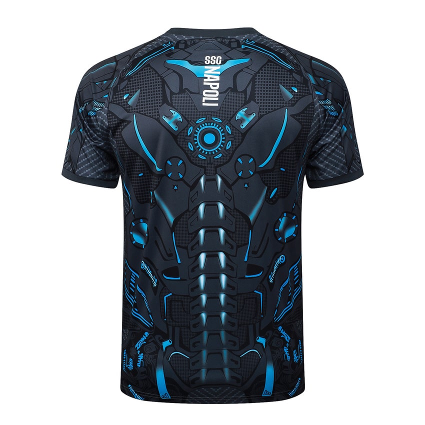 Ensemble Maillot Short Naples 2025 2026 Noir Motif – Image 3