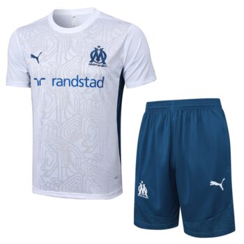 Ensemble Maillot Short OM 2024 2025 Blanc