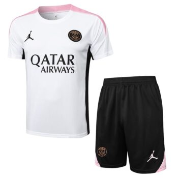Ensemble Maillot Short PSG 2024 2025 Blanc Rose