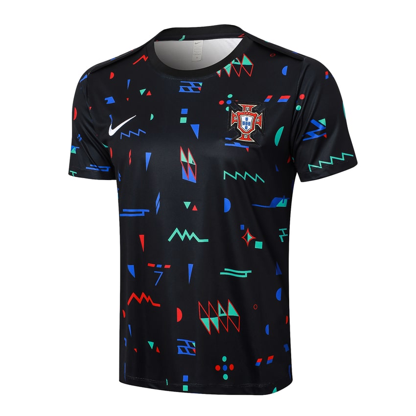 Ensemble Maillot Short Portugal 2024 2025 Noir Motif – Image 2