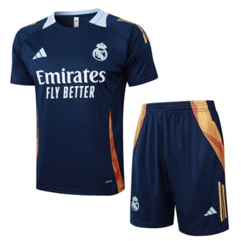 Ensemble Maillot Short Real Madrid 2024 2025 Bleu Sombre