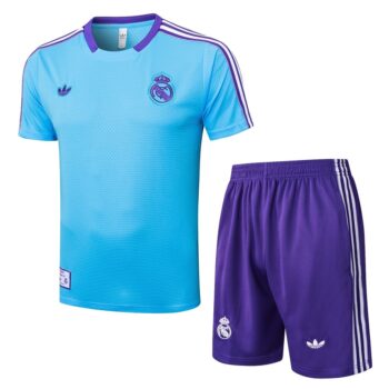 Ensemble Maillot Short Real Madrid 2025 2026 Bleu Ciel