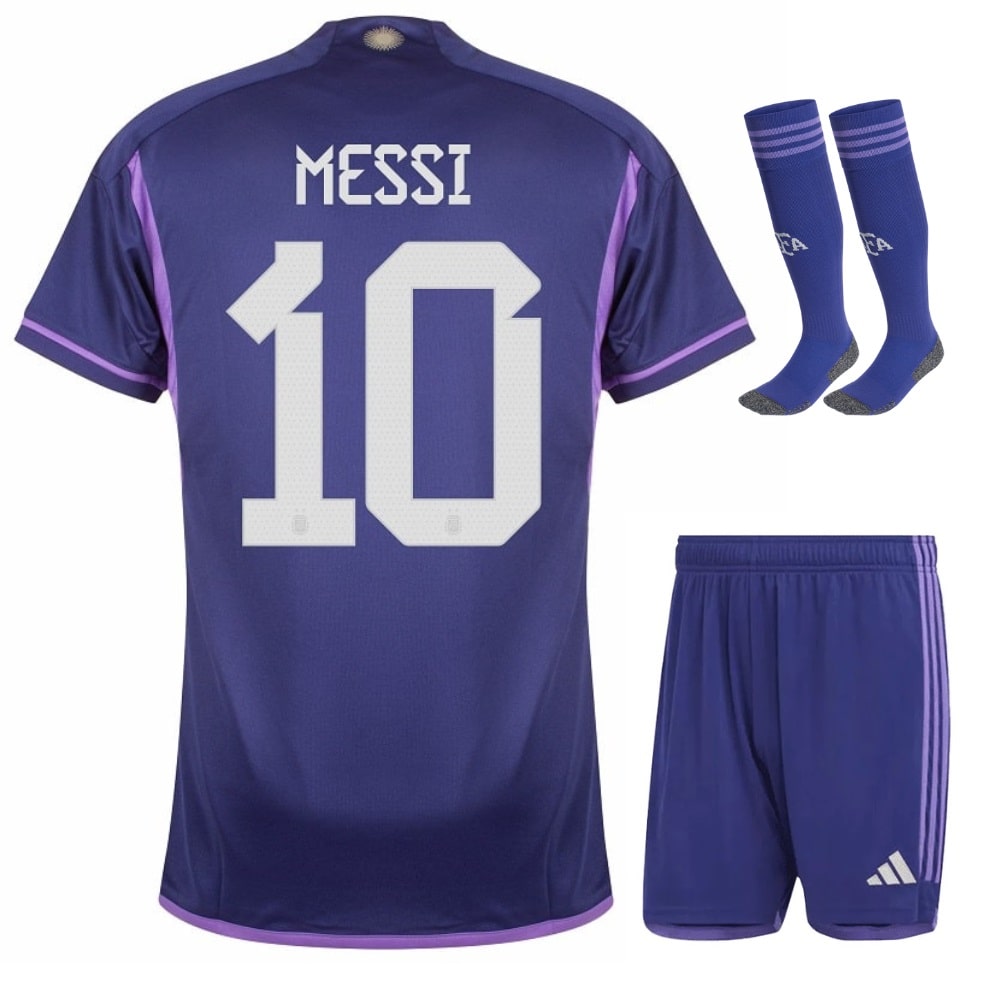 MAILLOT ARGENTINE 3 ETOILES MESSI ENFANT EXTERIEUR 2022-23