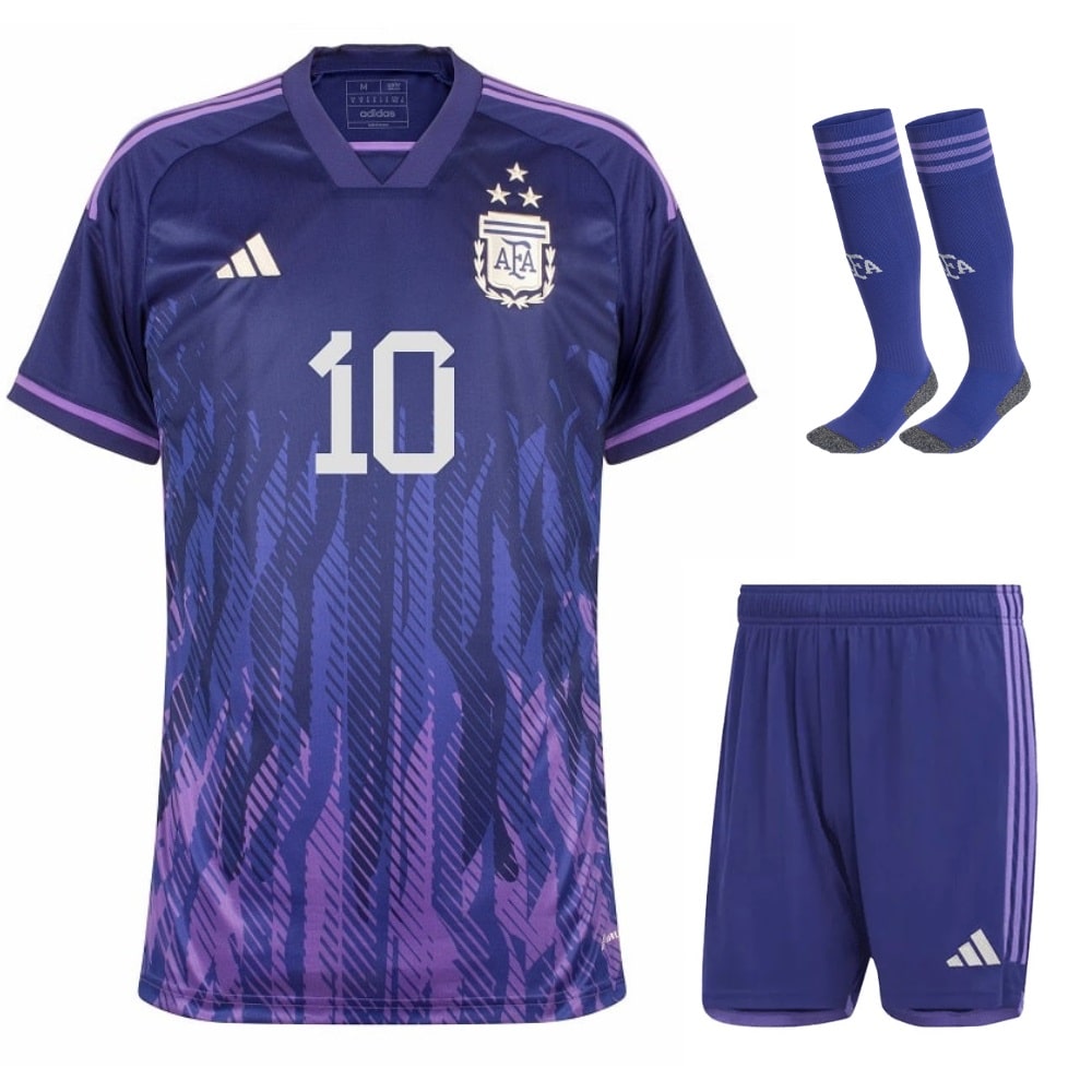 MAILLOT ARGENTINE 3 ETOILES MESSI ENFANT EXTERIEUR 2022-23 – Image 2