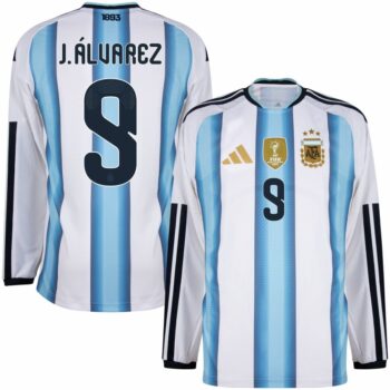 Maillot Argentine Domicile 2026 2027 J. Alvarez Manches Longues