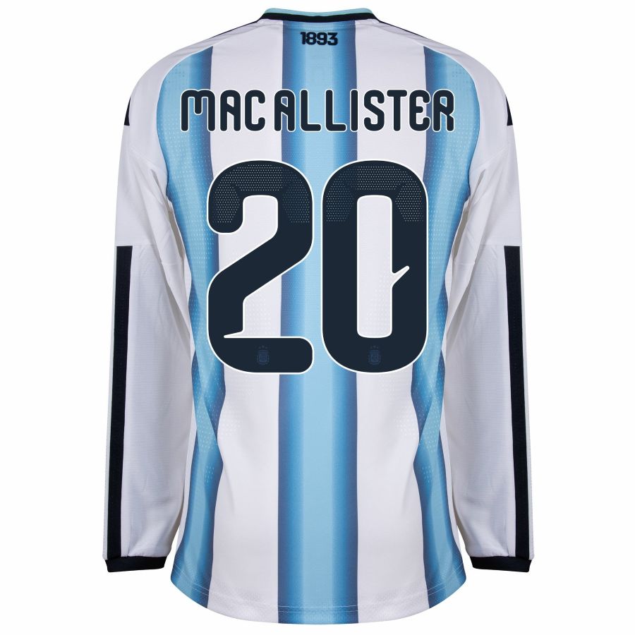 Maillot Argentine Domicile 2026 2027 Mac Allister Manches Longues – Image 2