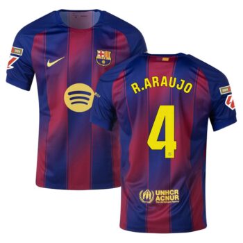 Maillot Enfant Barca Domicile 2025 2026 Araujo La Liga