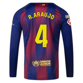 Alternative view of Maillot Barca Domicile 2025 2026 Araujo Manches Longues La Liga