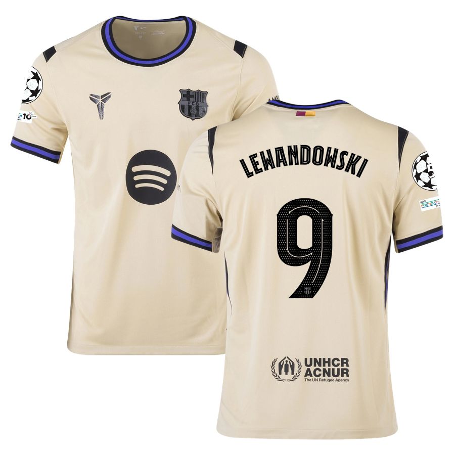 Maillot Enfant Barca Exterieur 2025 2026 Lewandowski UCL