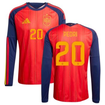 Maillot Espagne Domicile 2026 2027 Pedri Manches Longues