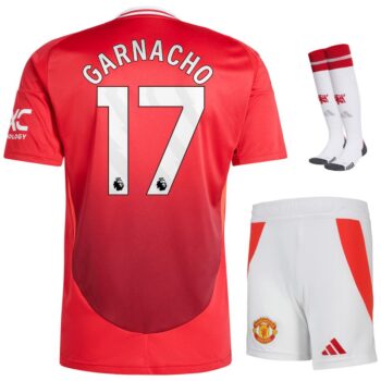 Maillot Kit Enfant Manchester United Domicile 2024 2025 Garnacho