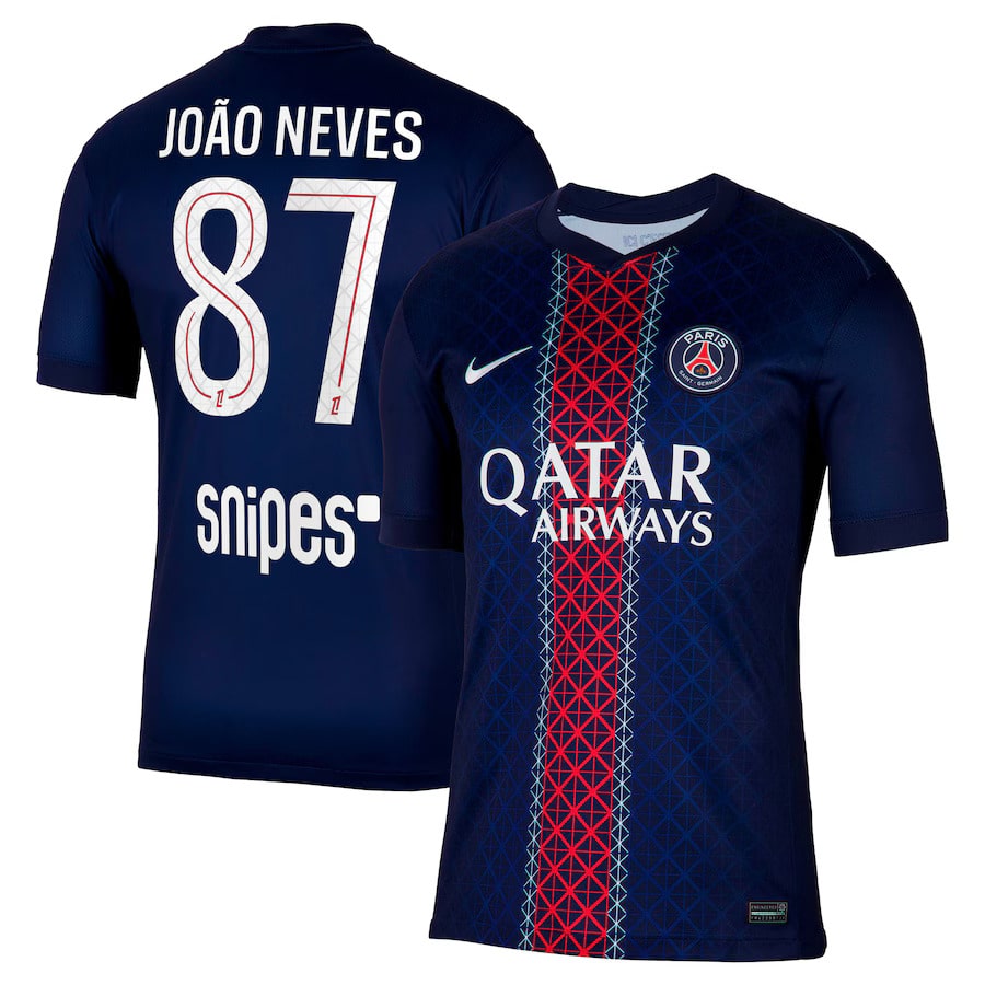 Maillot PSG Domicile 2025 2026 Joao Neves