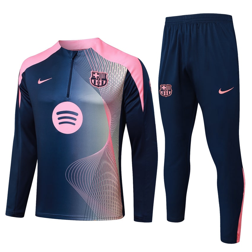 Survetement Barca Training 2025 2026 Bleu Rose Motif