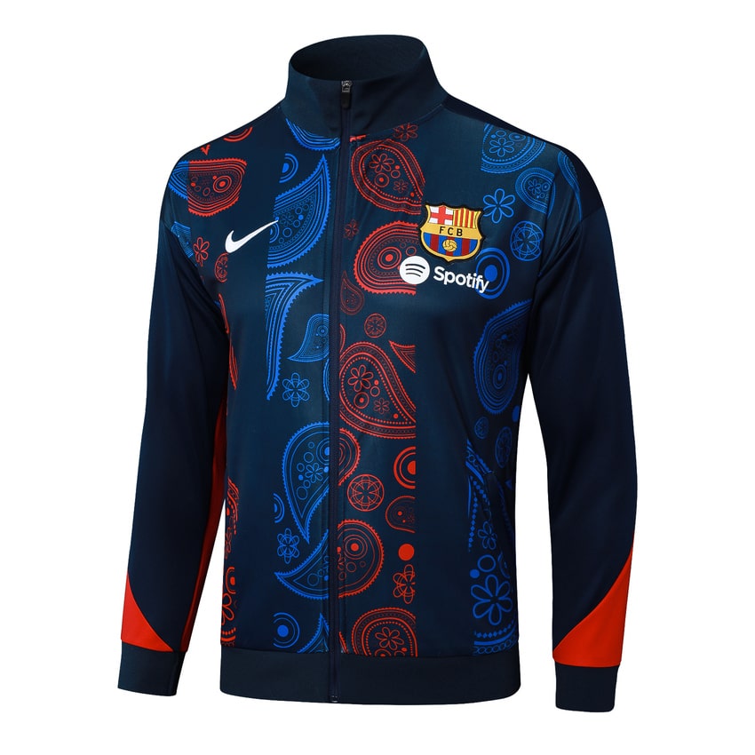 Survetement Barca Veste 2024 2025 Bleu Motif – Image 2