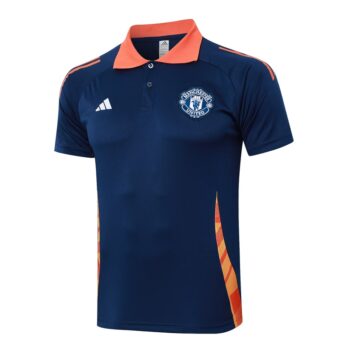 Alternative view of Survetement Manchester United Polo 2024 2025 Bleu