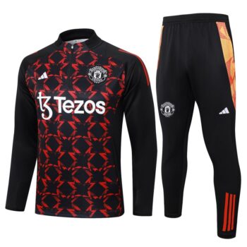 Survetement Manchester United Training 2024 2025 Noir Rouge