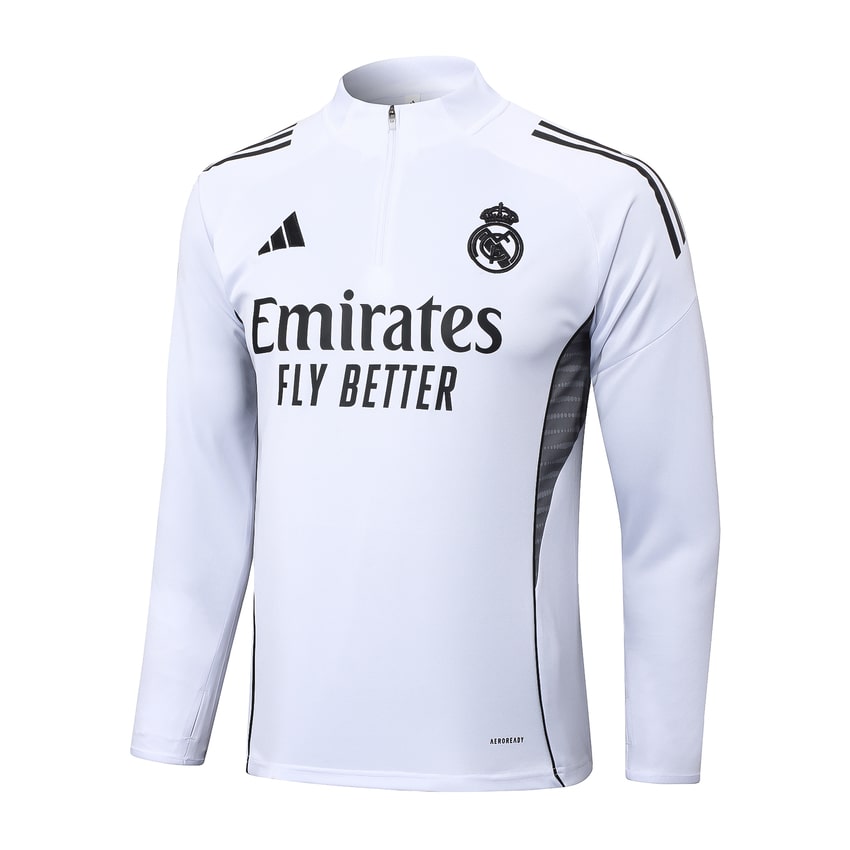 Survetement Real Madrid Training 2024 2025 Blanc Noir – Image 2