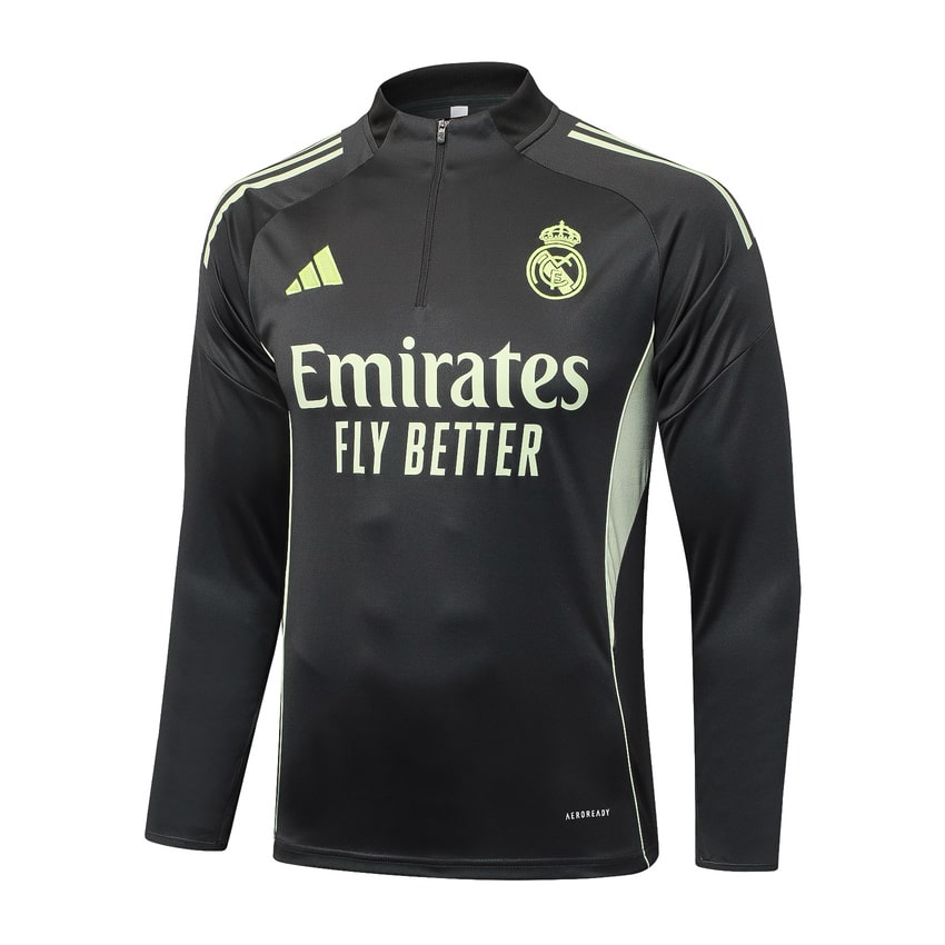 Survetement Real Madrid Training 2025 2026 Noir Jaune – Image 2